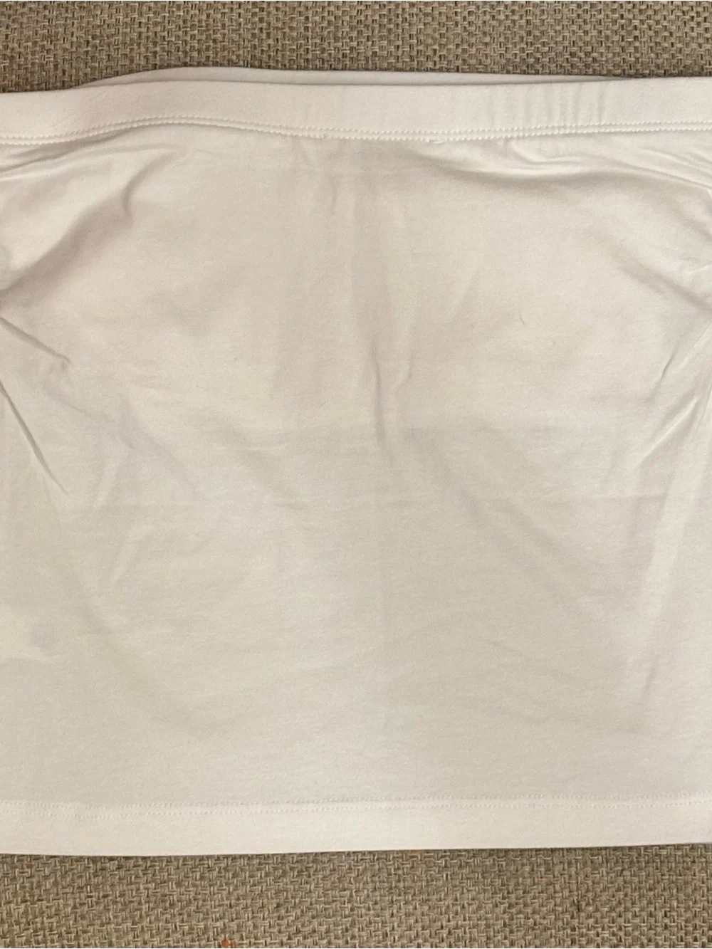 Zenana White Strapless Tube Top with Built-In Shelf Bra NWOT Size Small